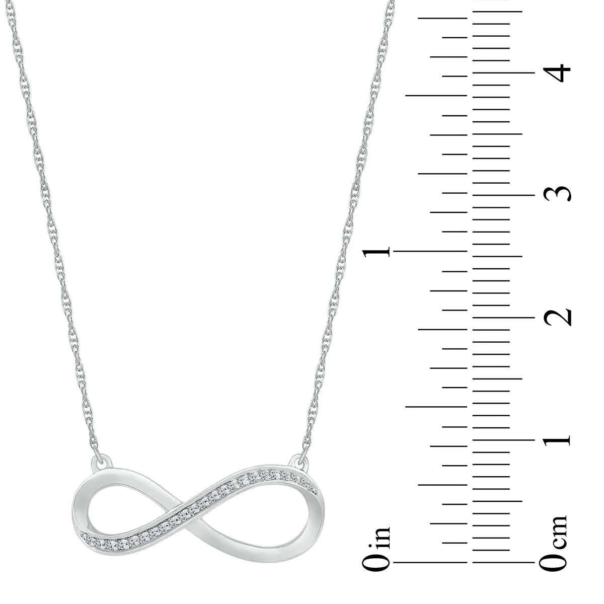 1/10 CTW Diamond Infinity 18-inch Pendant in Sterling Silver