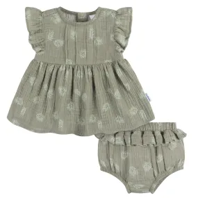 2-Piece Baby Girls Palms Tunic and Diaper Cover Set