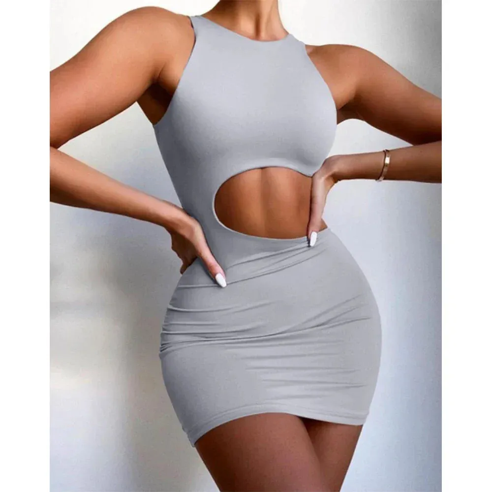 2024 Sexy Wrap Hip Summer Dress Night Club Party Fashion Cut Out Dresses