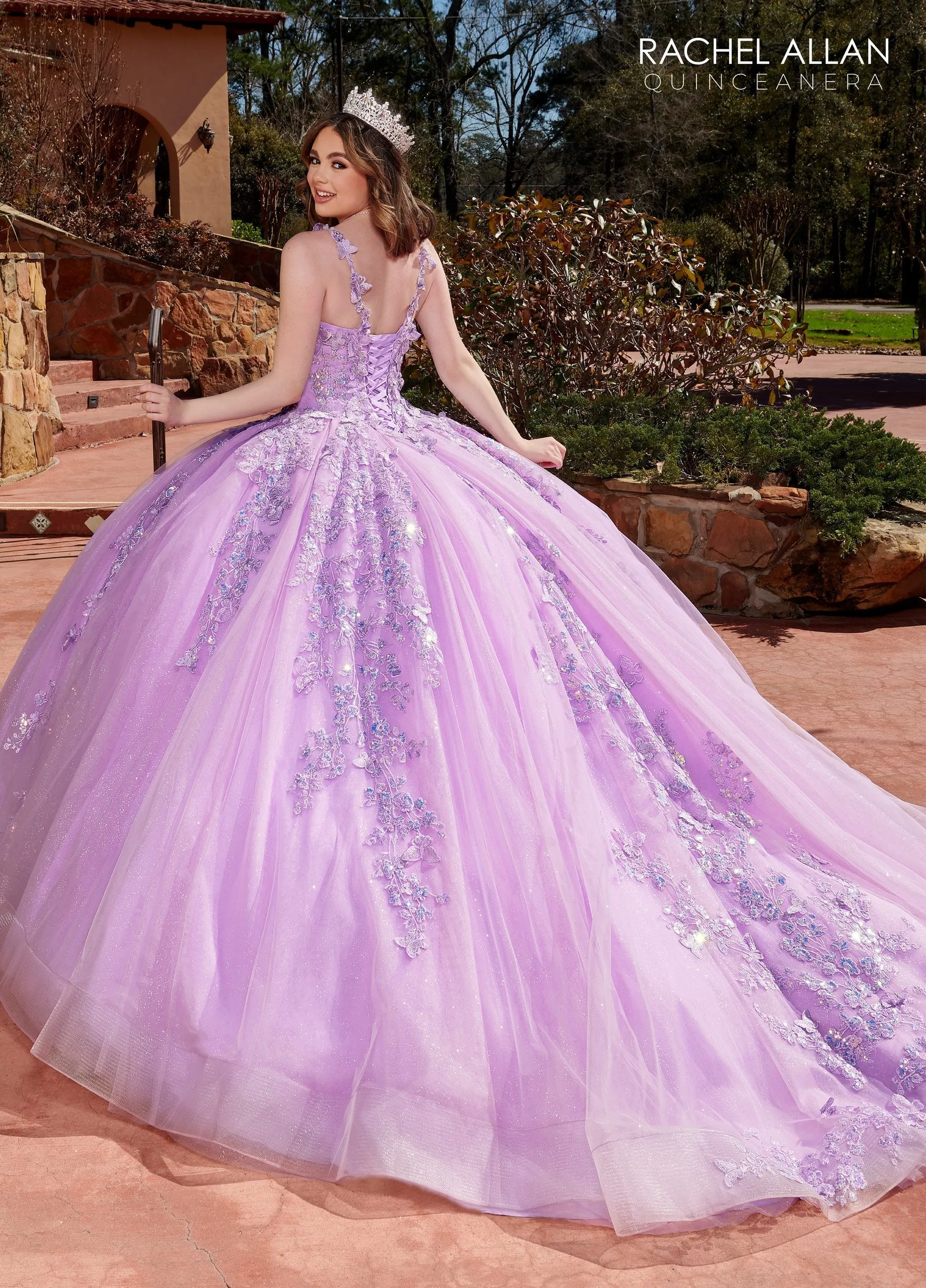 3D Butterfly Quinceanera Dress by Rachel Allan RQ2172