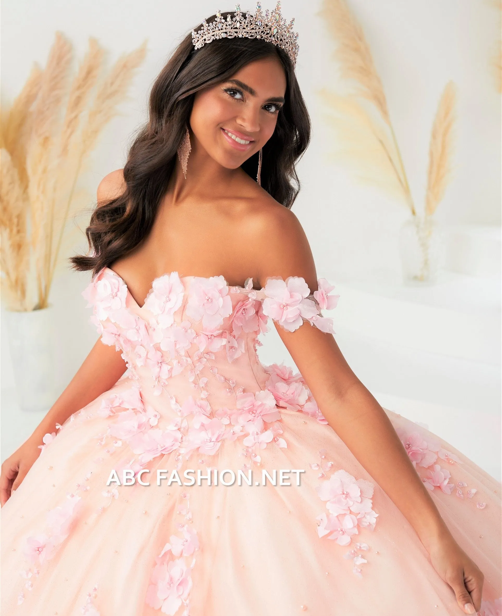 3D Floral Quinceanera Dress by House of Wu 26024