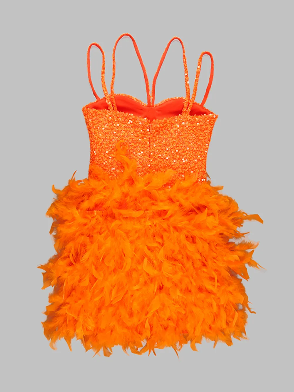 ANSA Feathers Mini Dress