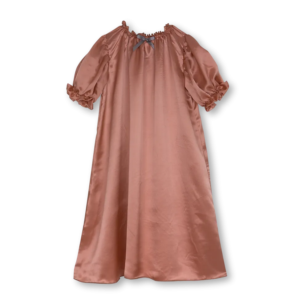 ANTONIA GIRLS' SILK NIGHTDRESS IN SIENNA