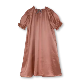 ANTONIA GIRLS' SILK NIGHTDRESS IN SIENNA