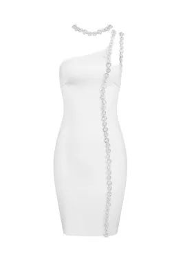 ARDA Chains Mini Dress w Neckless in White