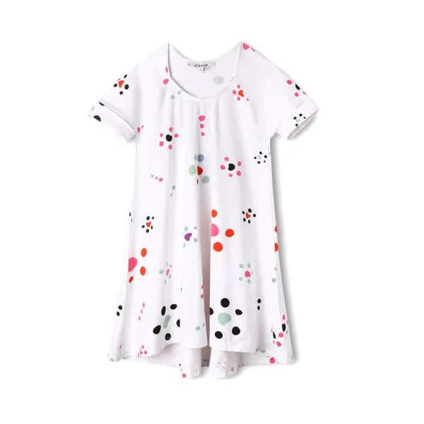 Art & Eden Kids Starfish Polka Dot Girls Organic Cotton Swing Dress