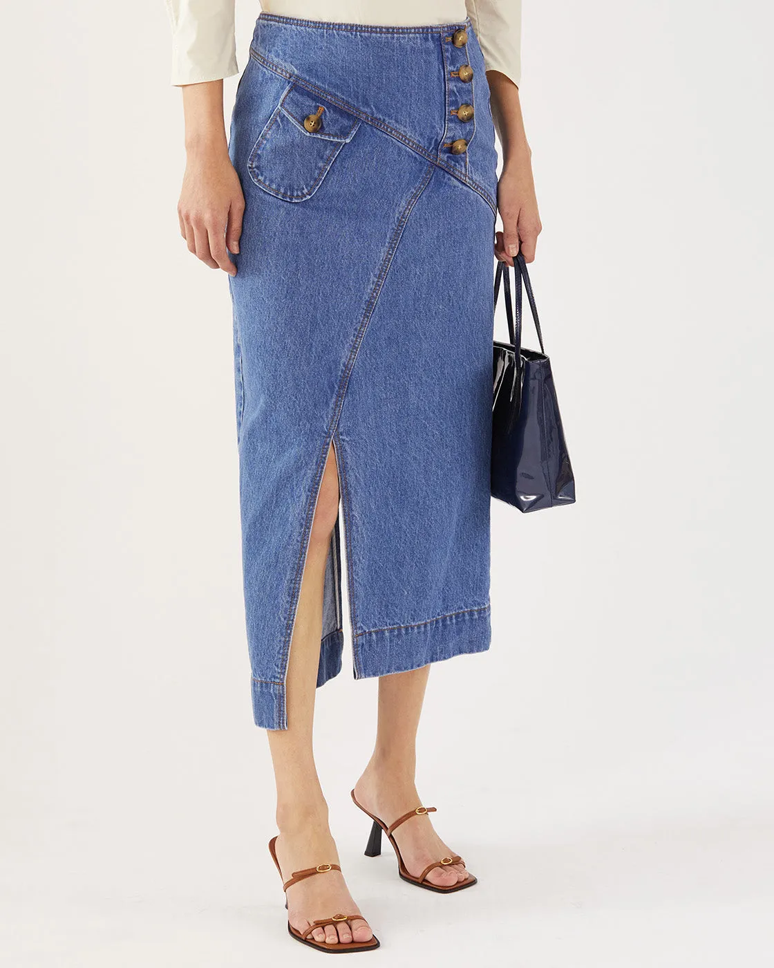 Astrid Skirt Organic Cotton Denim Indigo