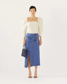 Astrid Skirt Organic Cotton Denim Indigo