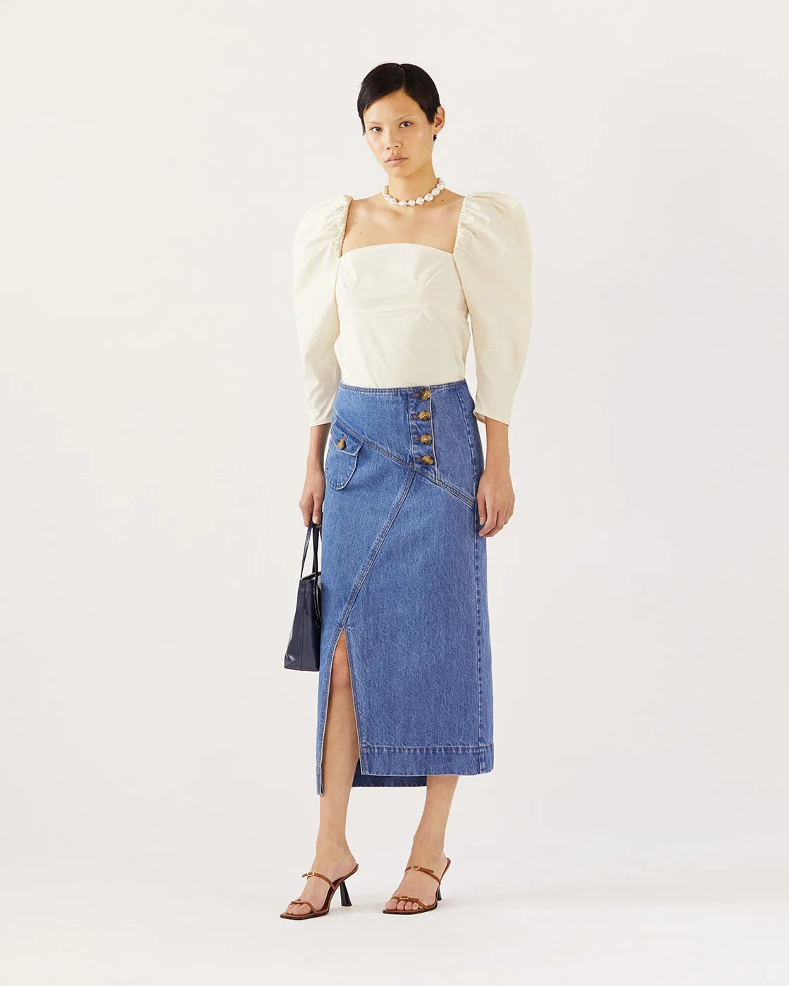 Astrid Skirt Organic Cotton Denim Indigo