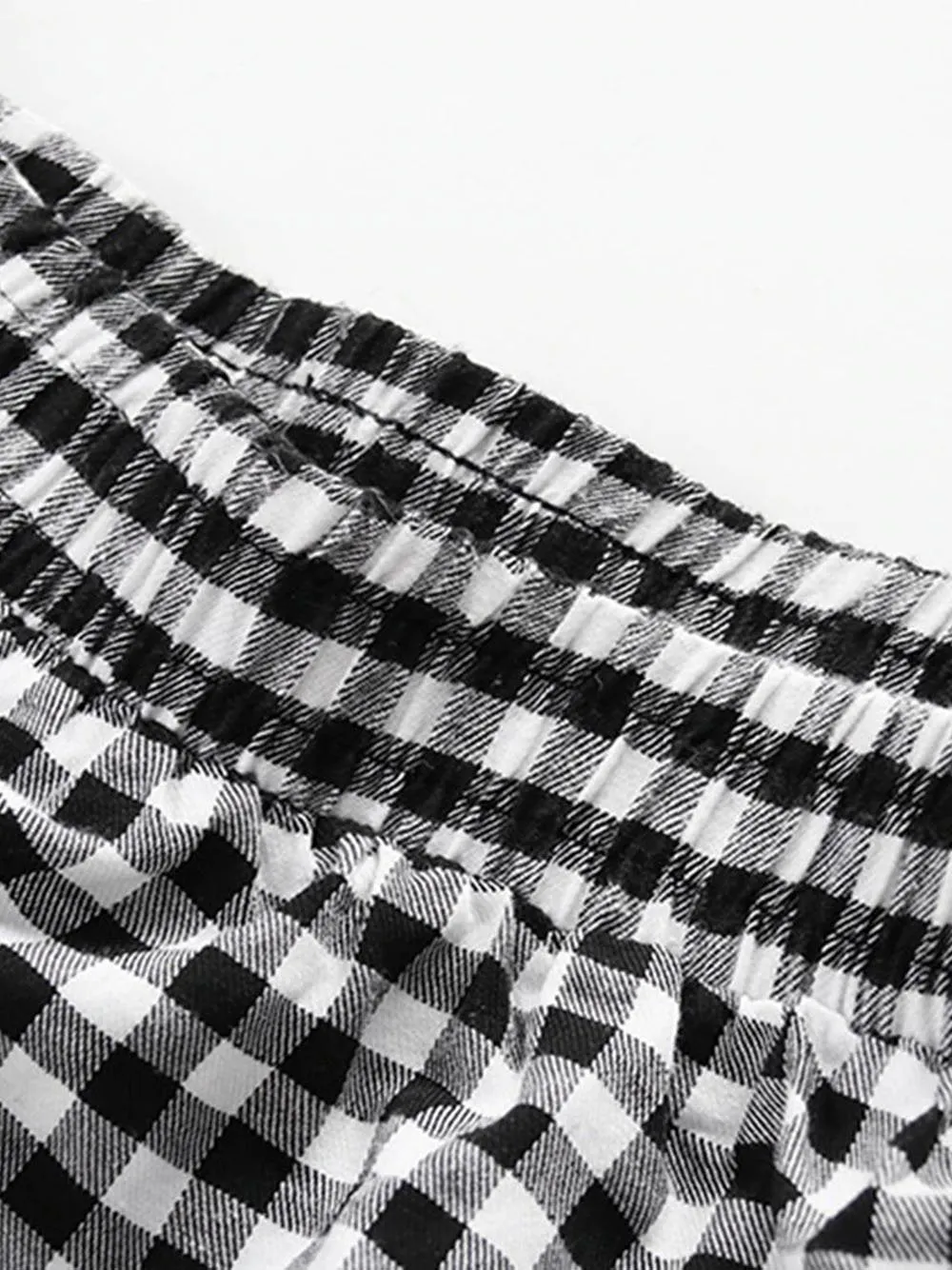 BAMBE Plaid Asymmetrical Skirt