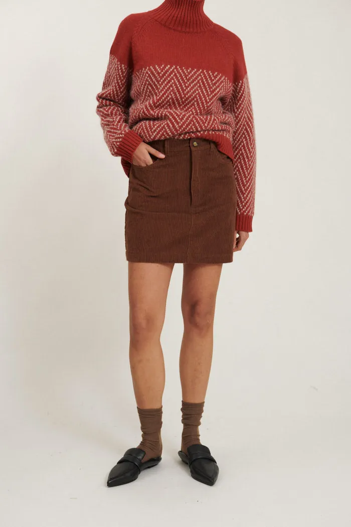 BASIC APPAREL Cherry skirt bison women