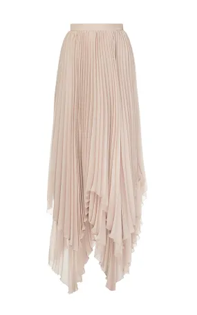 Beige Chiffon Pleated Skirt