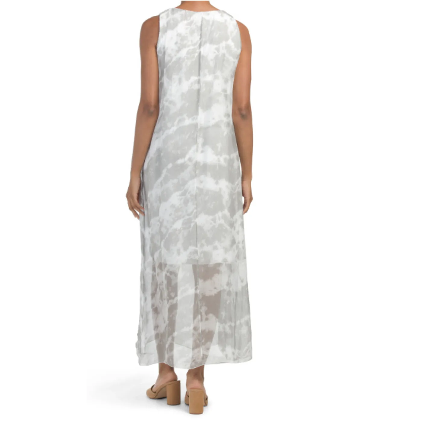 BELLA AMBRA Women's Made in Italy Silk Blend Tie Dye Maxi Dress