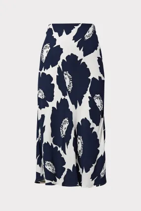 Bias Poppy Floral Viscose Skirt