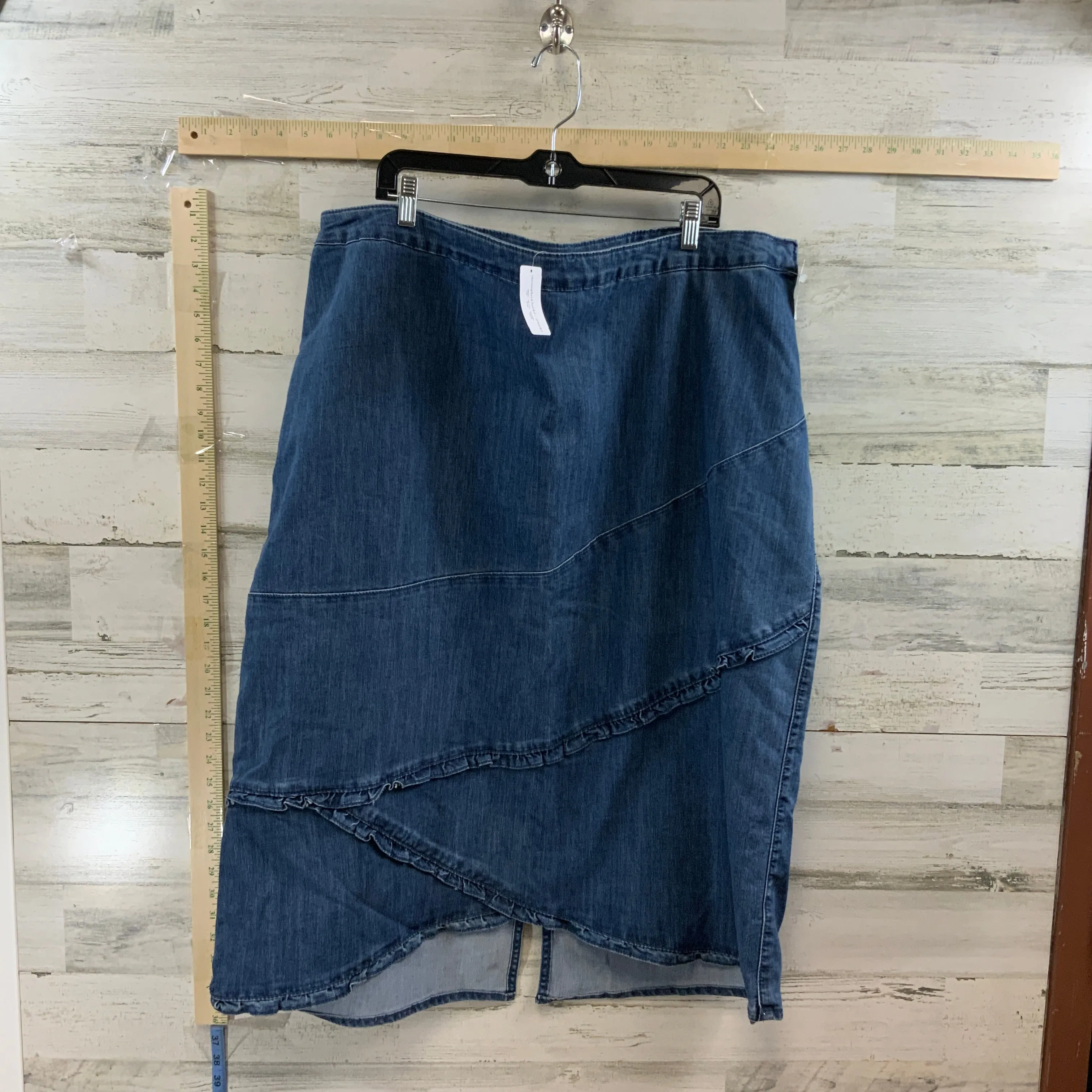 Blue Denim Skirt Midi Cj Banks, Size 24w