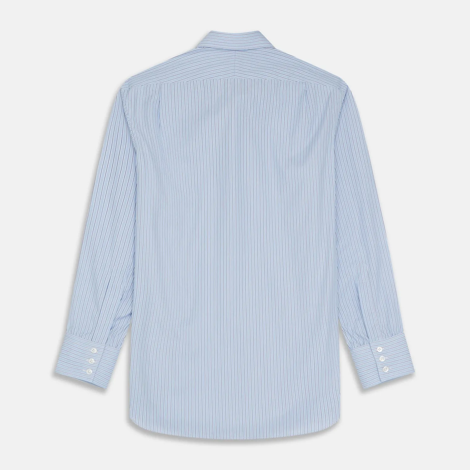 Blue Stripe Shirt with T&A Collar and 3-Button Cuffs