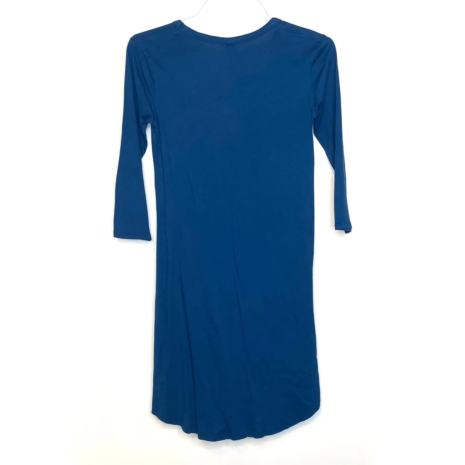 bobi Los Angeles Women's Knot Dress | Size XS | Blue | Long Sleeve | NWT | Cotton