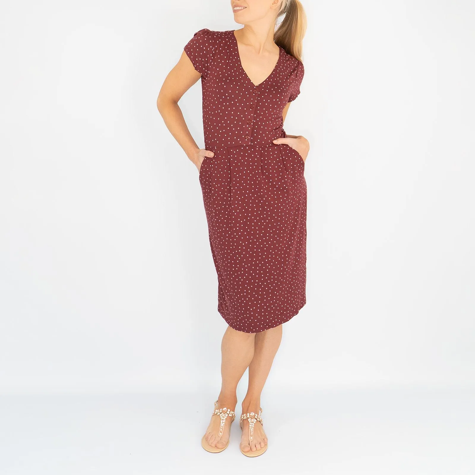 Boden Alberta Jersey Polka Dot Dress