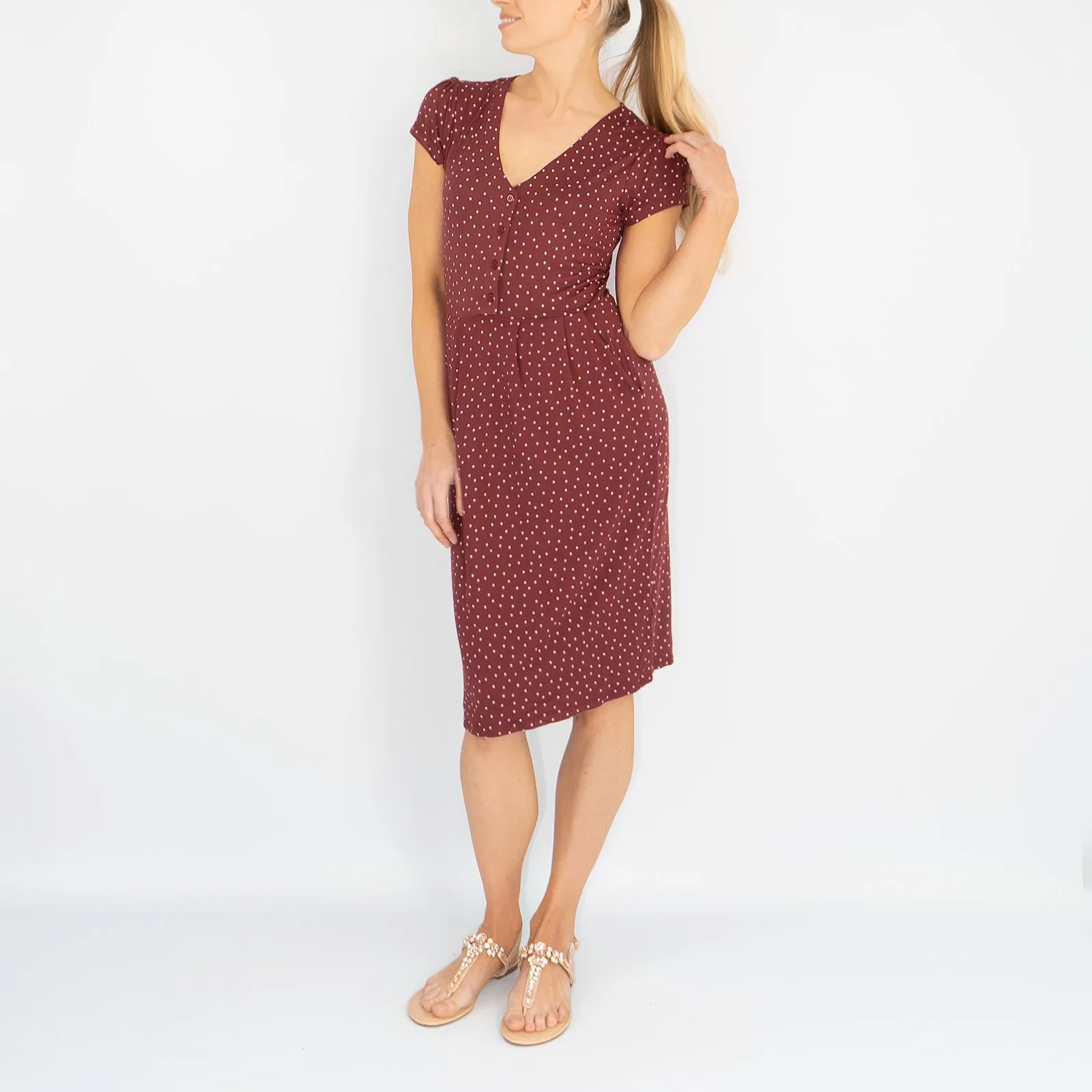 Boden Alberta Jersey Polka Dot Dress