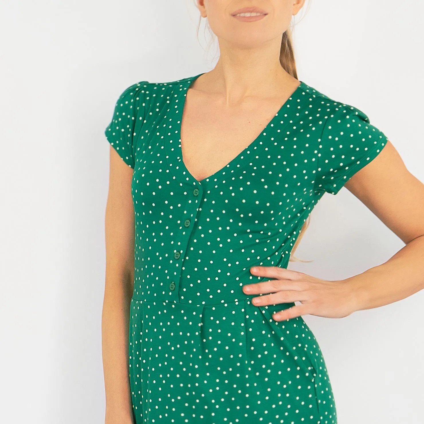 Boden Alberta Jersey Polka Dot Dress