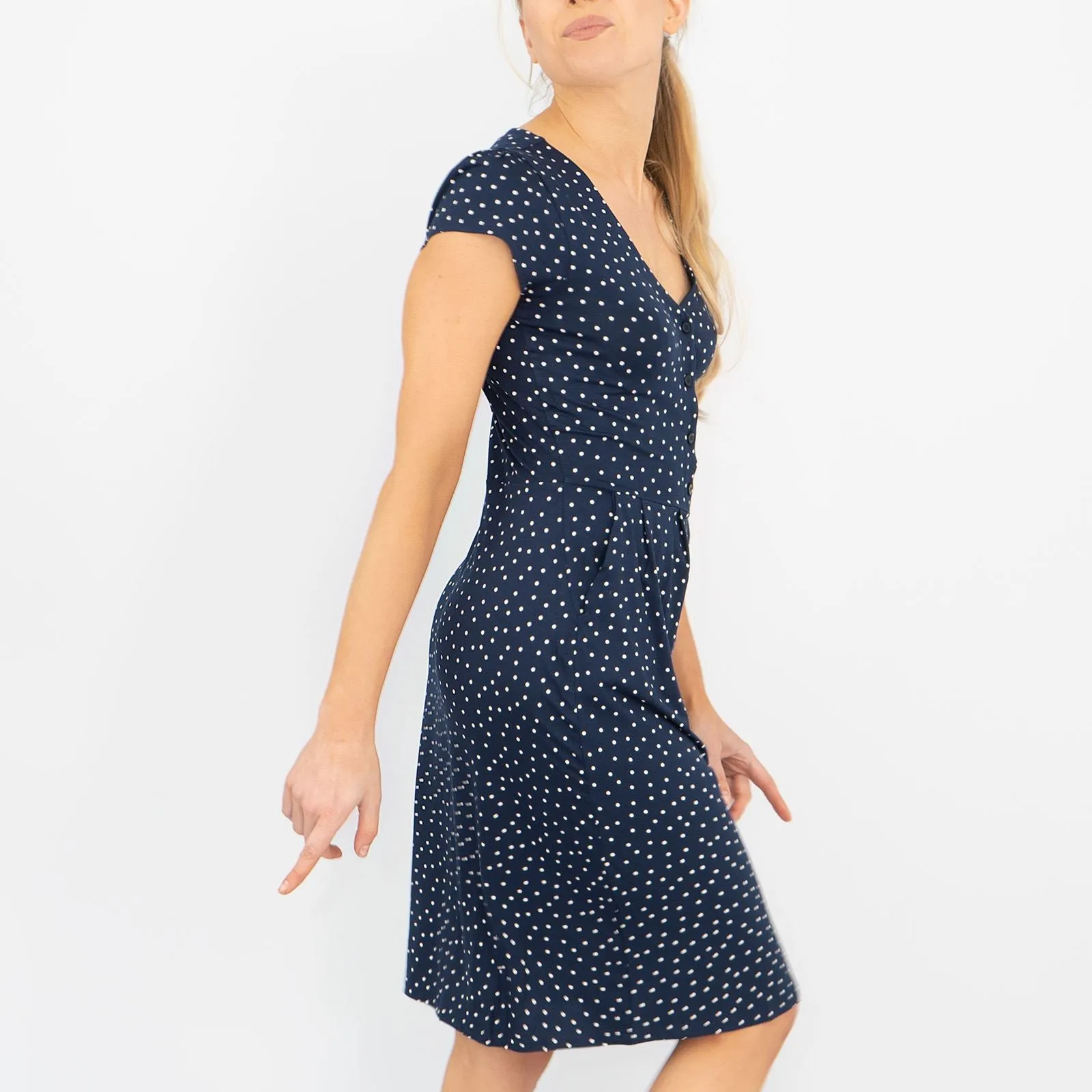 Boden Alberta Jersey Polka Dot Dress