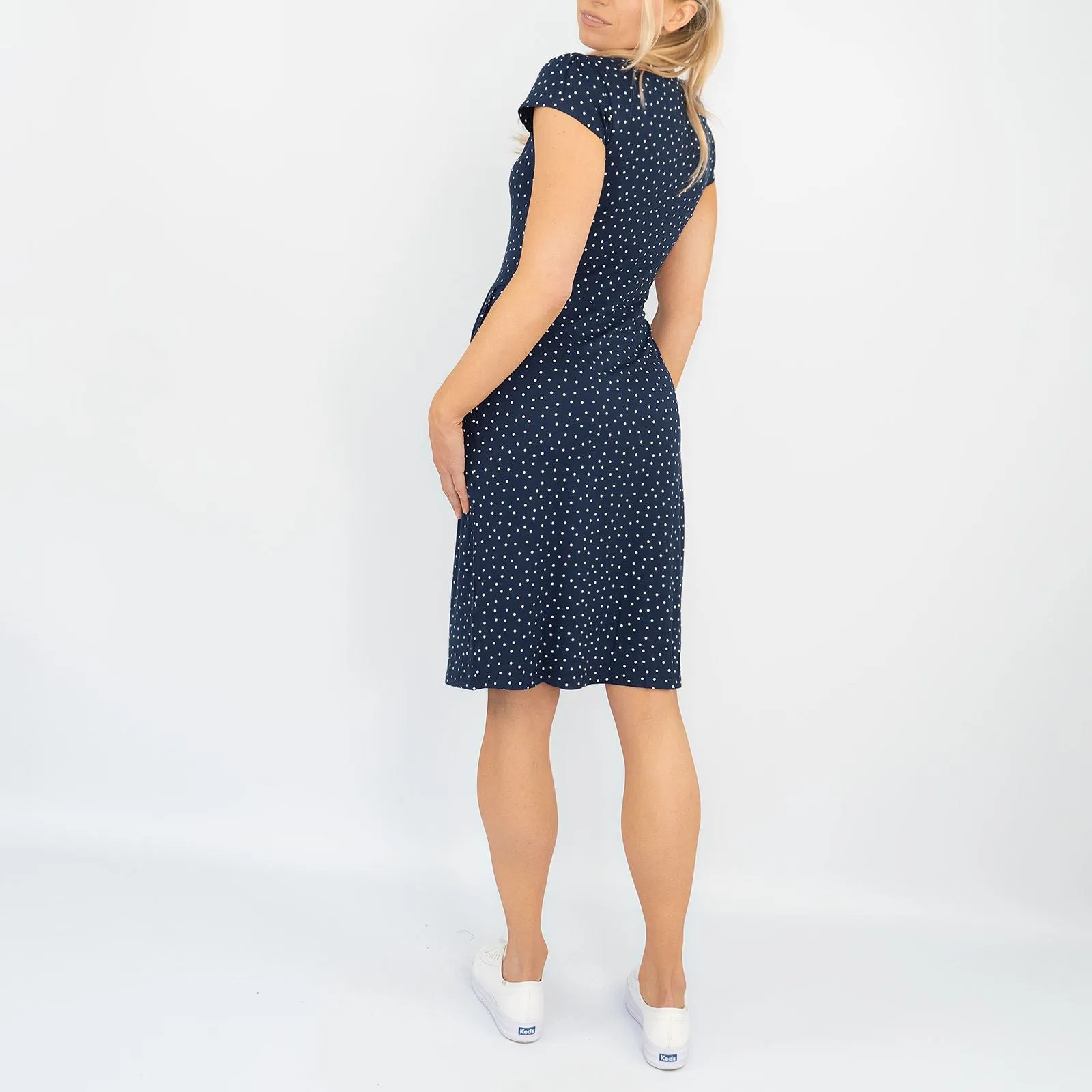 Boden Alberta Jersey Polka Dot Dress