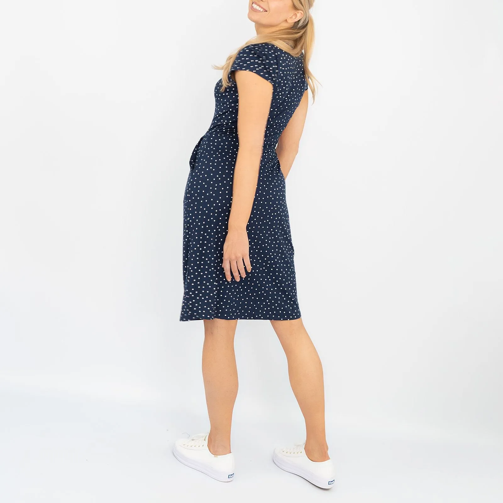 Boden Alberta Jersey Polka Dot Dress