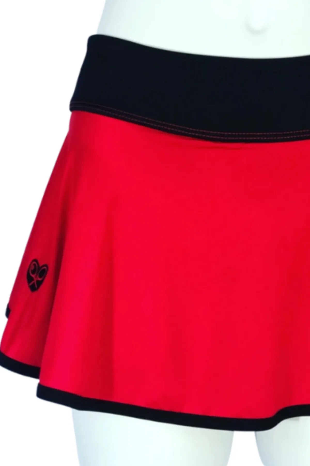 Bright Red   Black Limited LOVE “O” Skirt