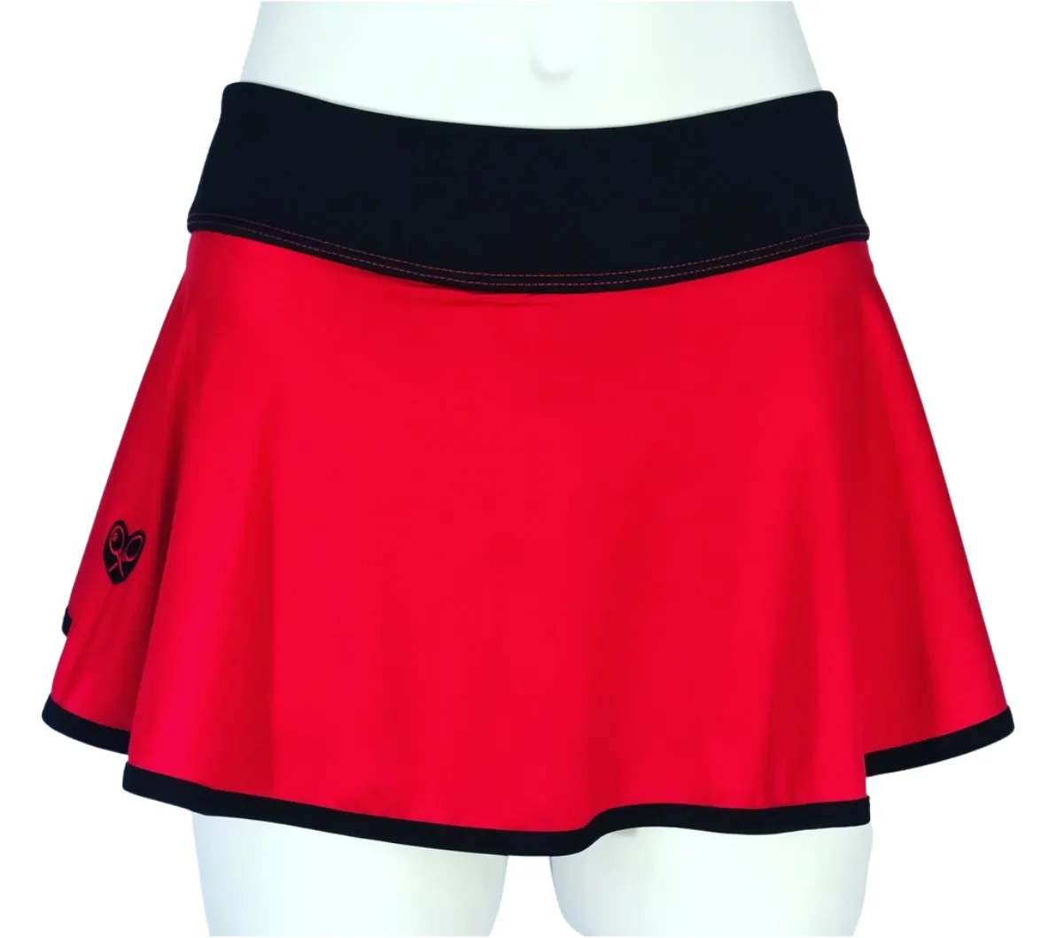 Bright Red   Black Limited LOVE “O” Skirt