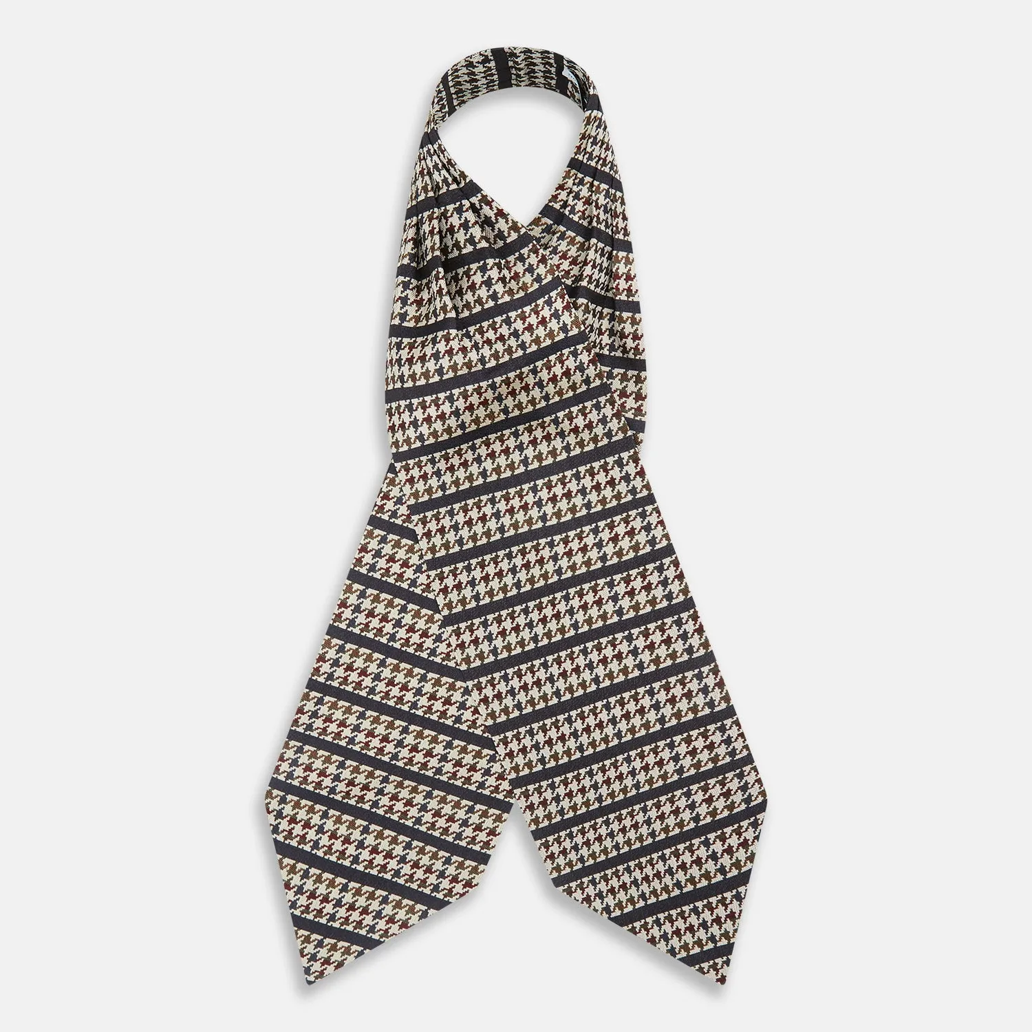 Brown Houndstooth Silk Cravat