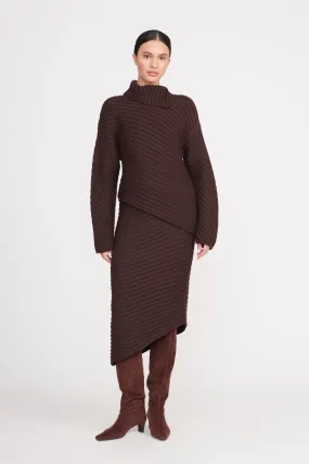 CANTILEVER SKIRT | DARK CHOCOLATE