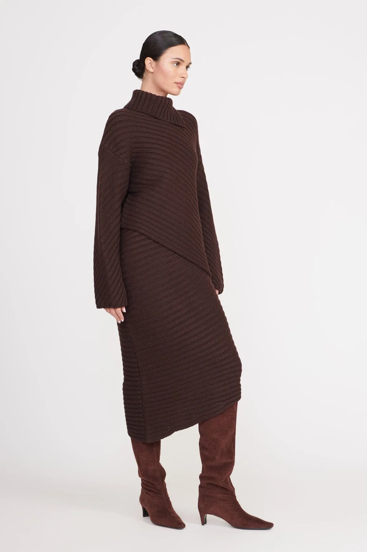 CANTILEVER SKIRT | DARK CHOCOLATE