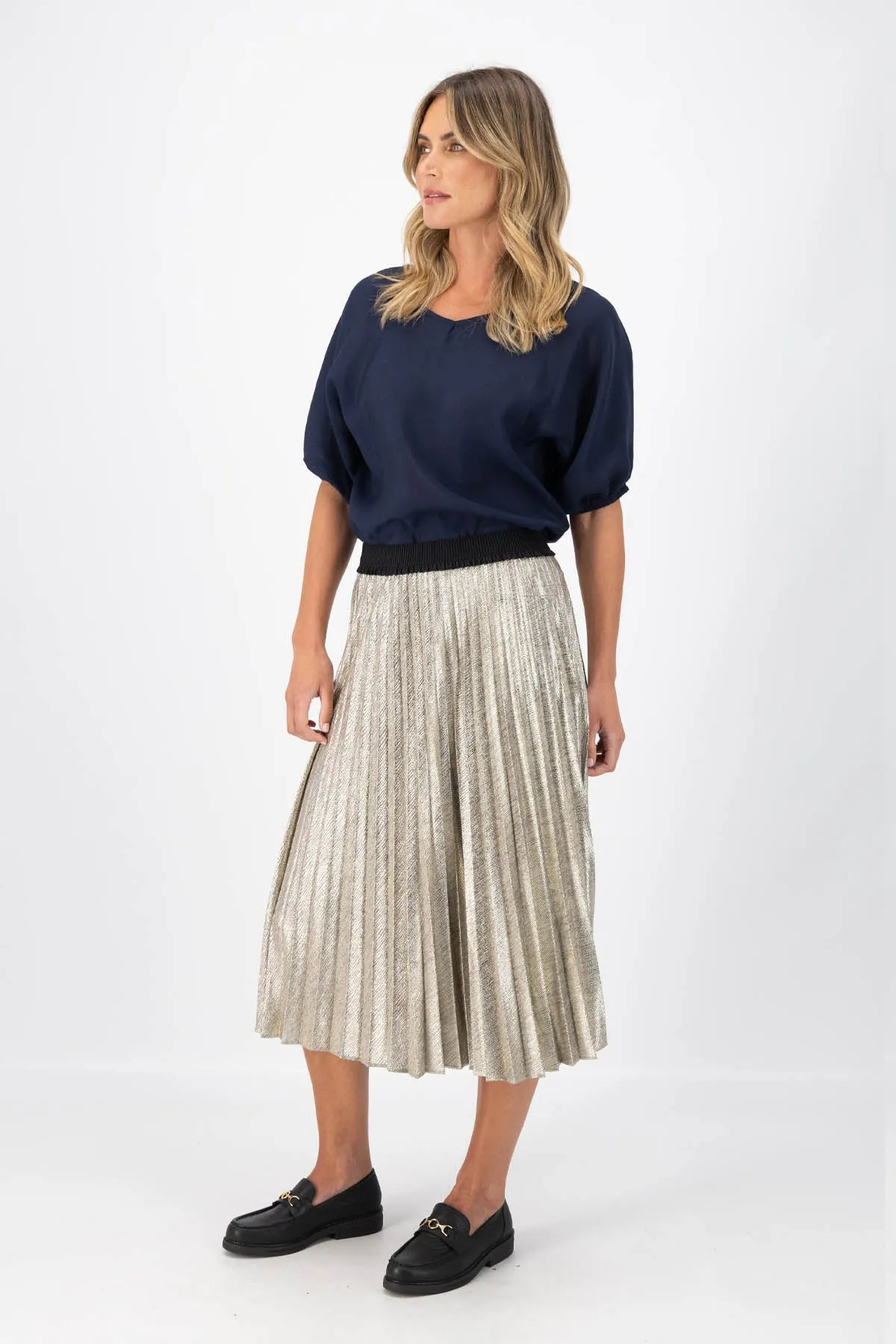 Champagne Pleat Skirt Gold | Pre-Order