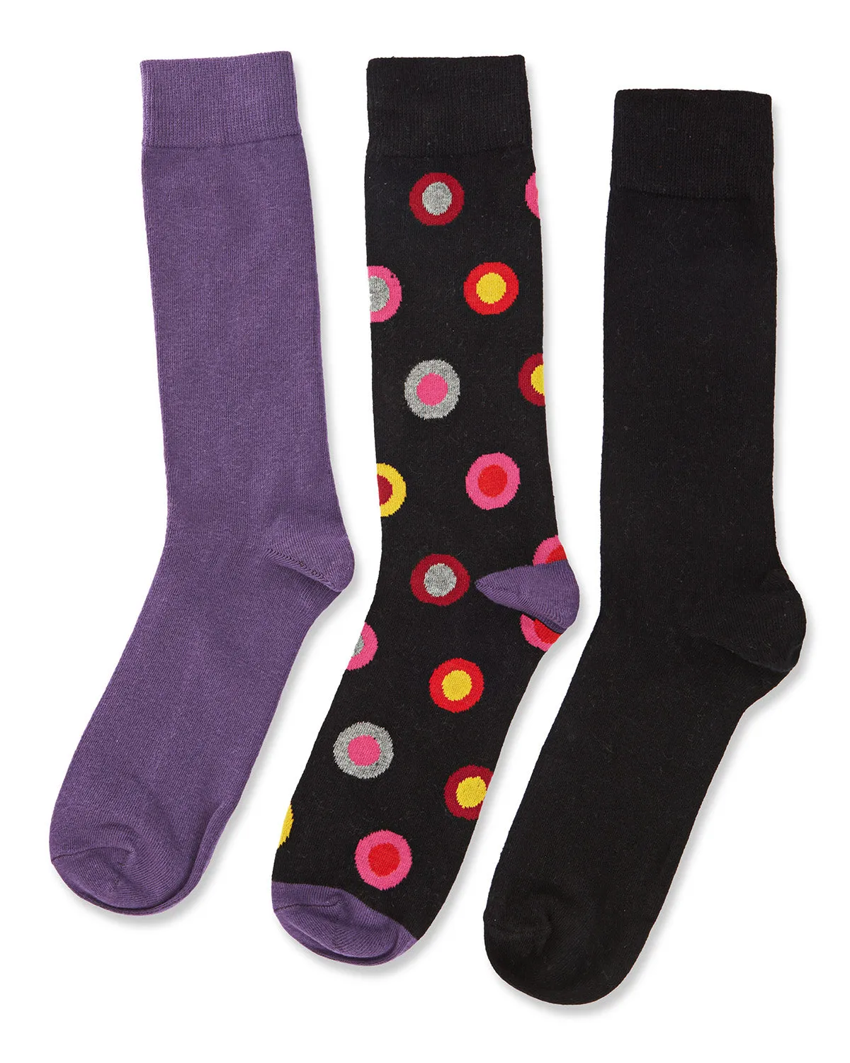 Circle Fill Men's Cotton Blend Crew Sock 3 Pack