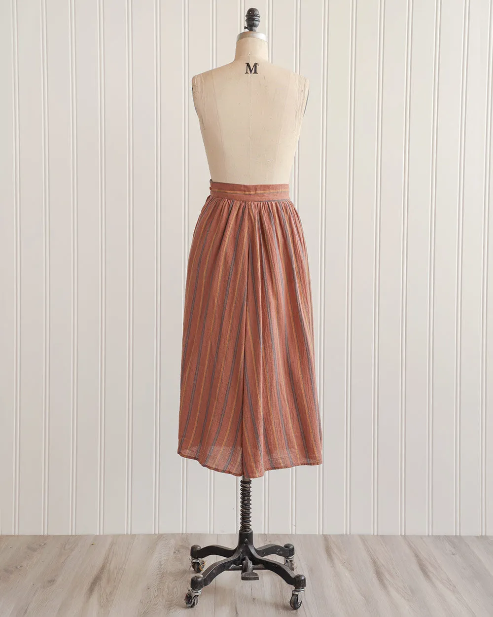 Clay Striped Midi Skirt