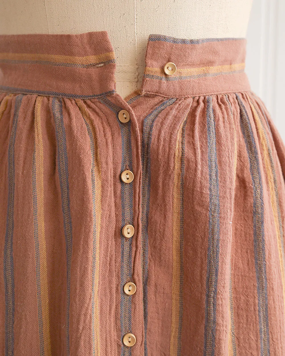 Clay Striped Midi Skirt