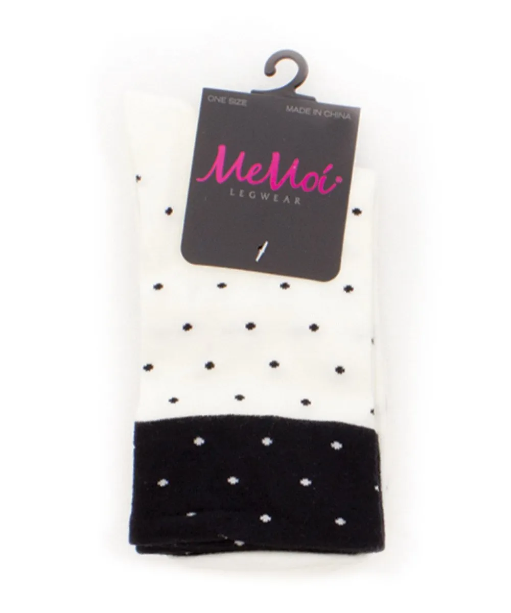 Contrast Dot Cotton Blend Ankle Socks