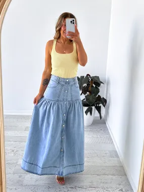 Cory Denim Skirt - Light Blue