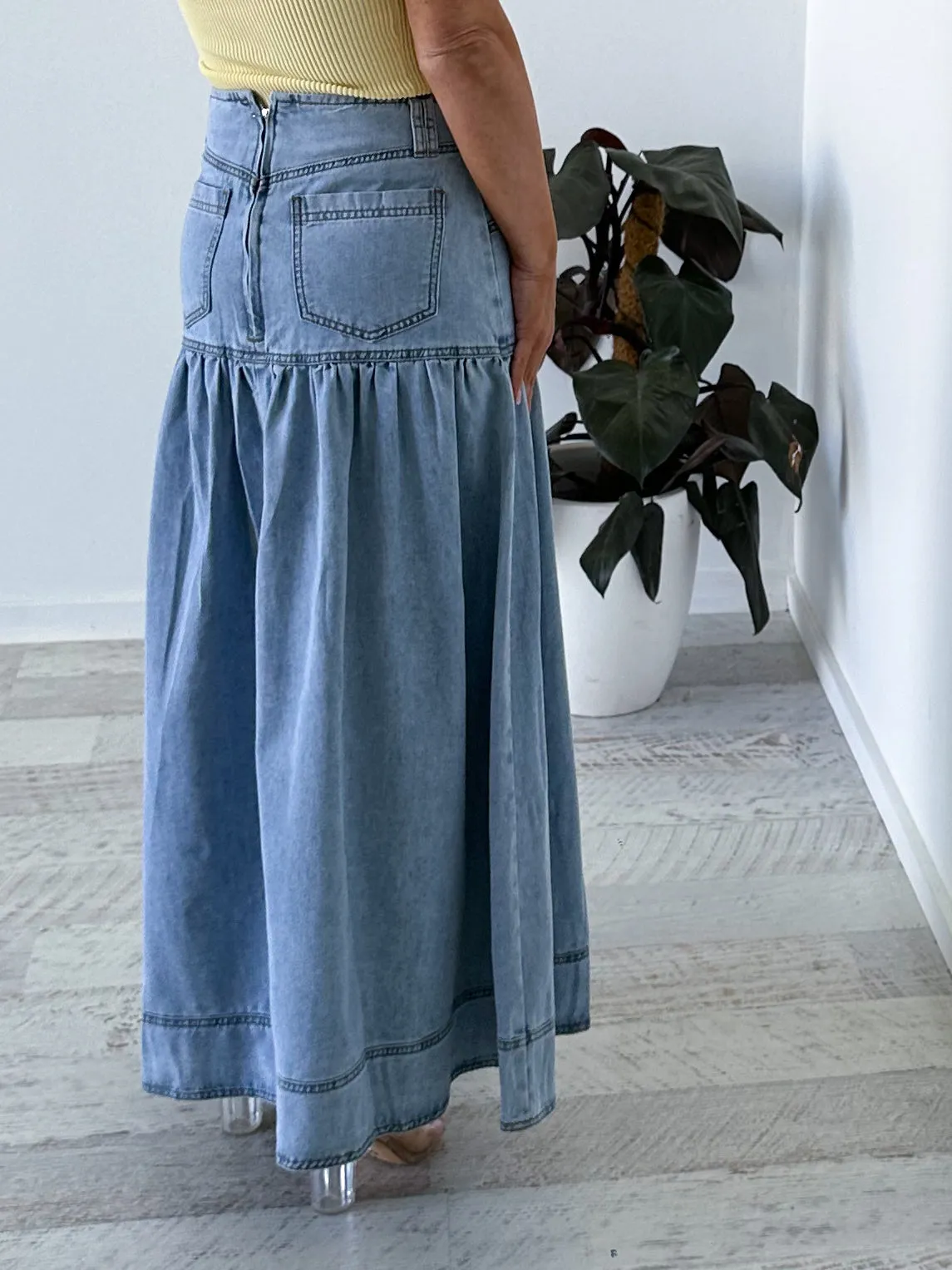 Cory Denim Skirt - Light Blue