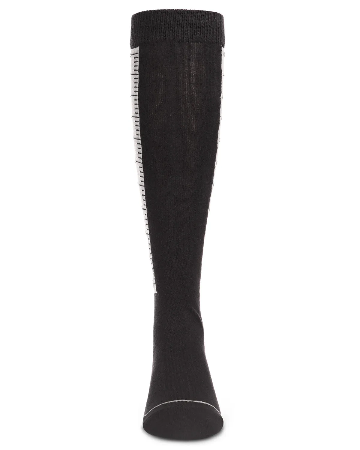 Cotton Blend Ruler Knee High Socks