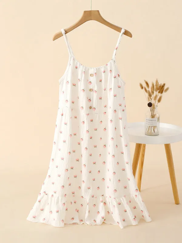 Cotton Floral Cami Midi Nightdress