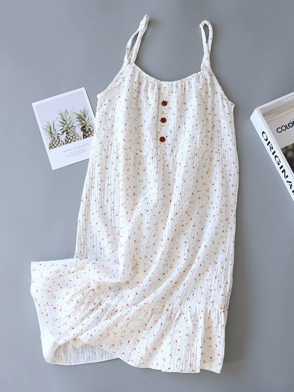 Cotton Floral Cami Midi Nightdress