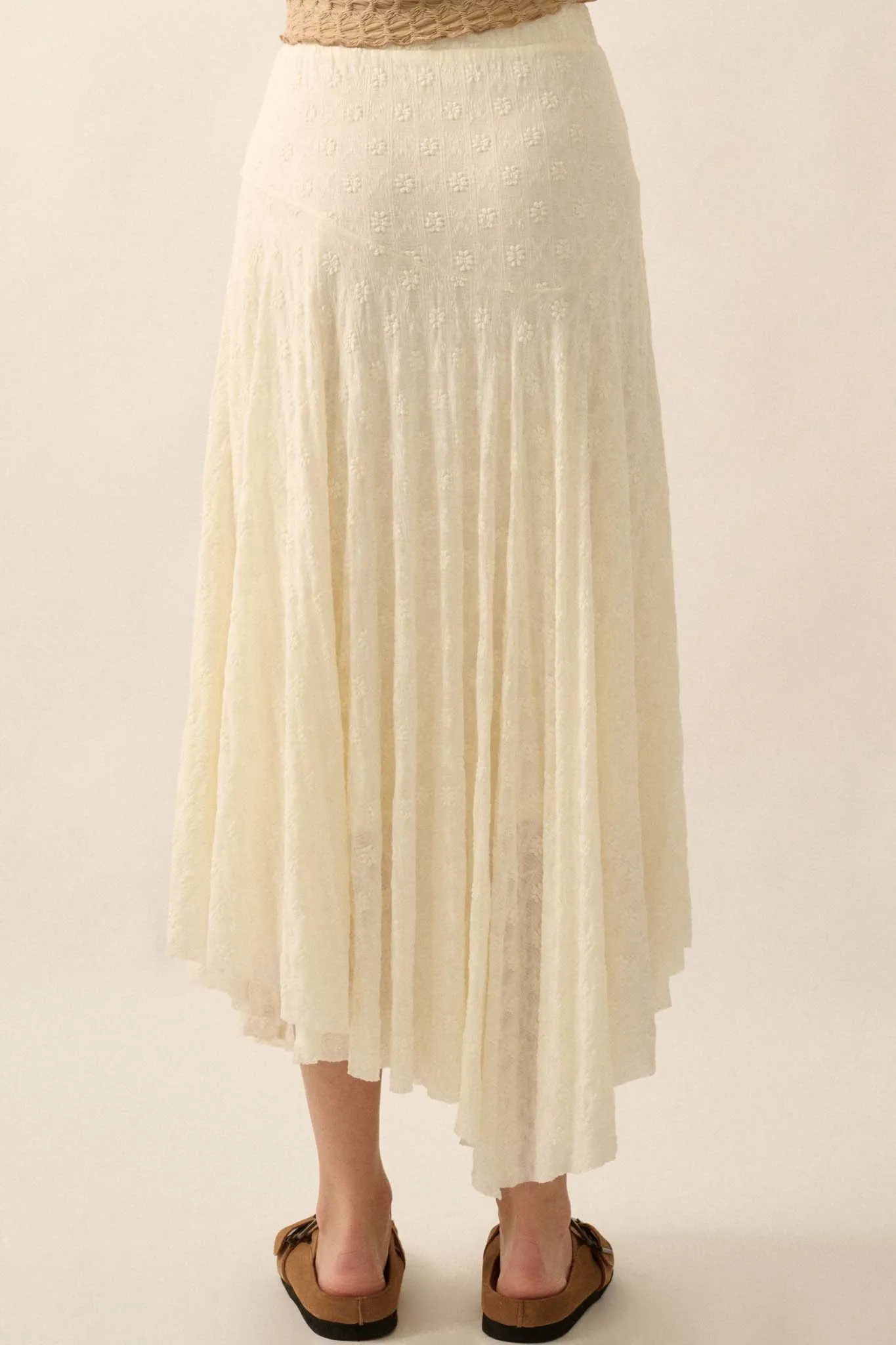 Dainty Days Floral Lace Asymmetrical Midi Skirt