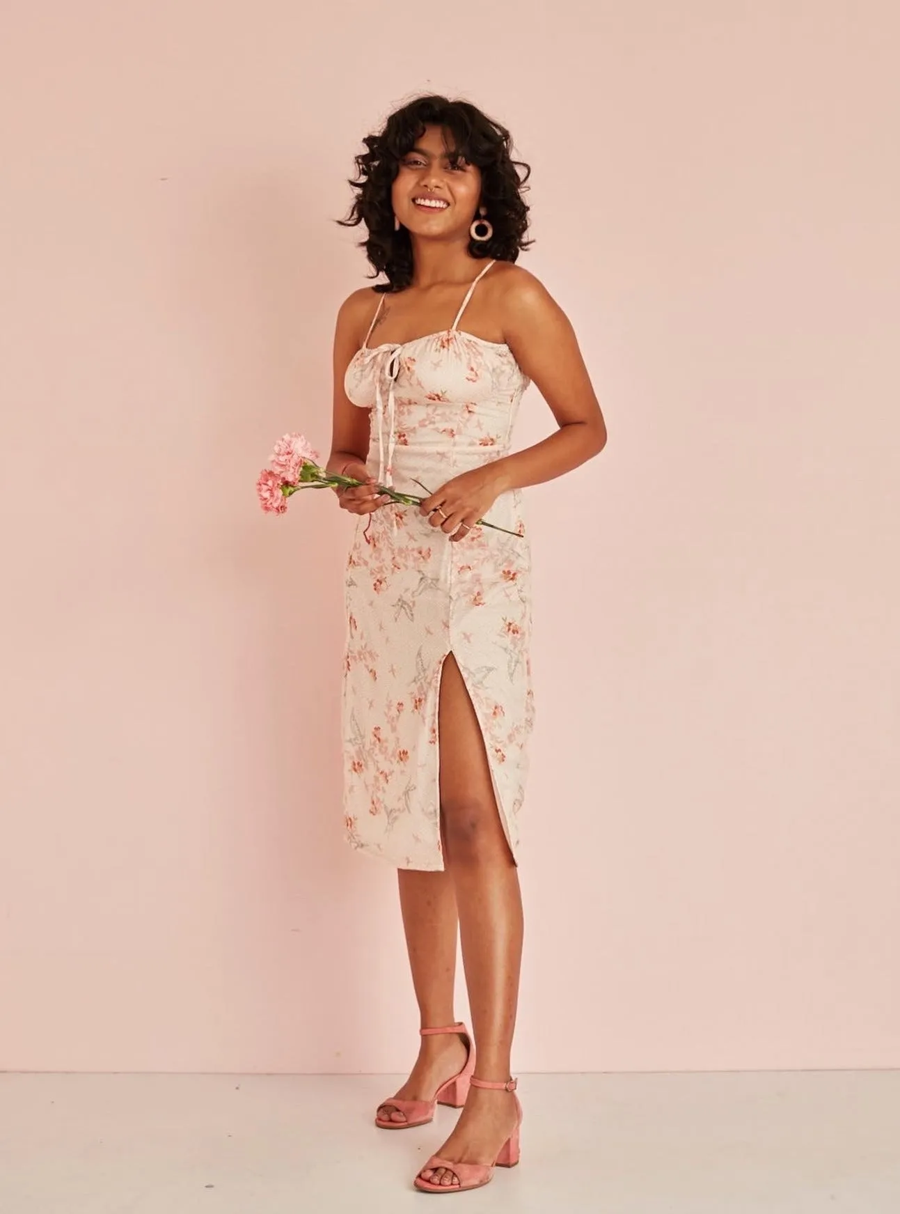 Dani Floral Chiffon Midi Dress