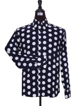 Dark Navy Blue Polka Dot Shirt