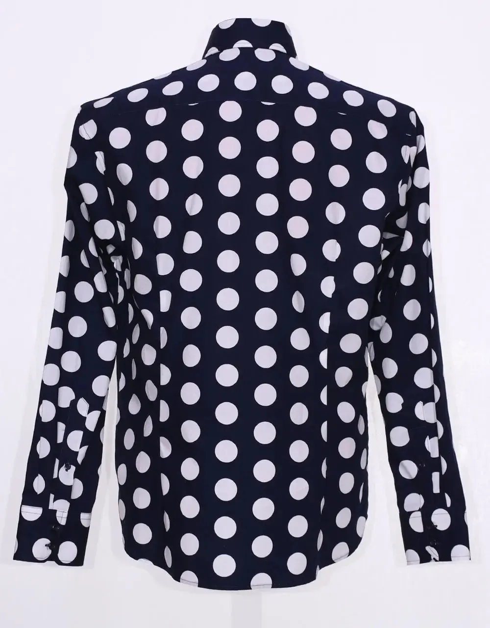 Dark Navy Blue Polka Dot Shirt