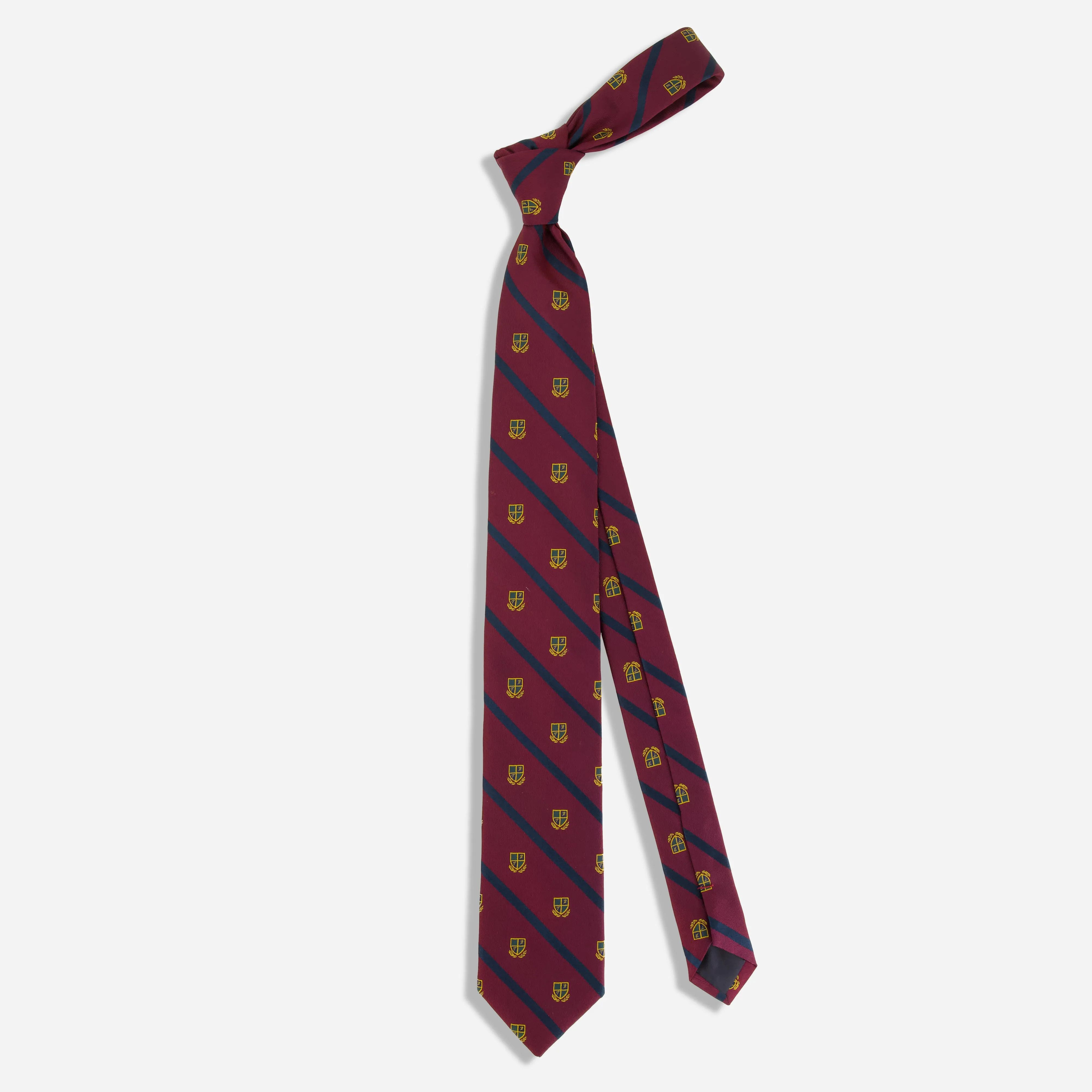 Dearborn Logo Repp Stripe Burgundy Tie