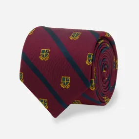 Dearborn Logo Repp Stripe Burgundy Tie