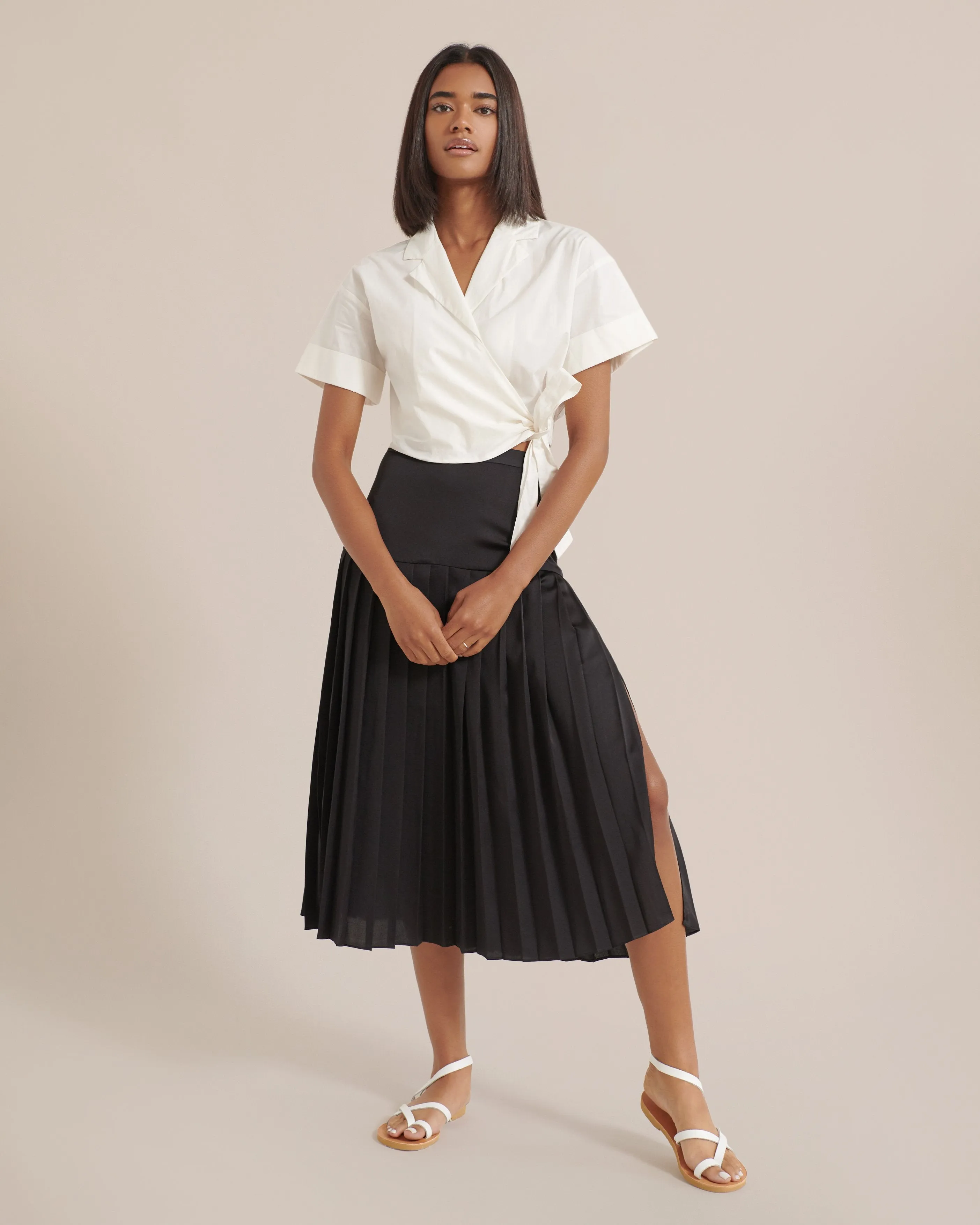 Delphine Pleated Silken Skirt