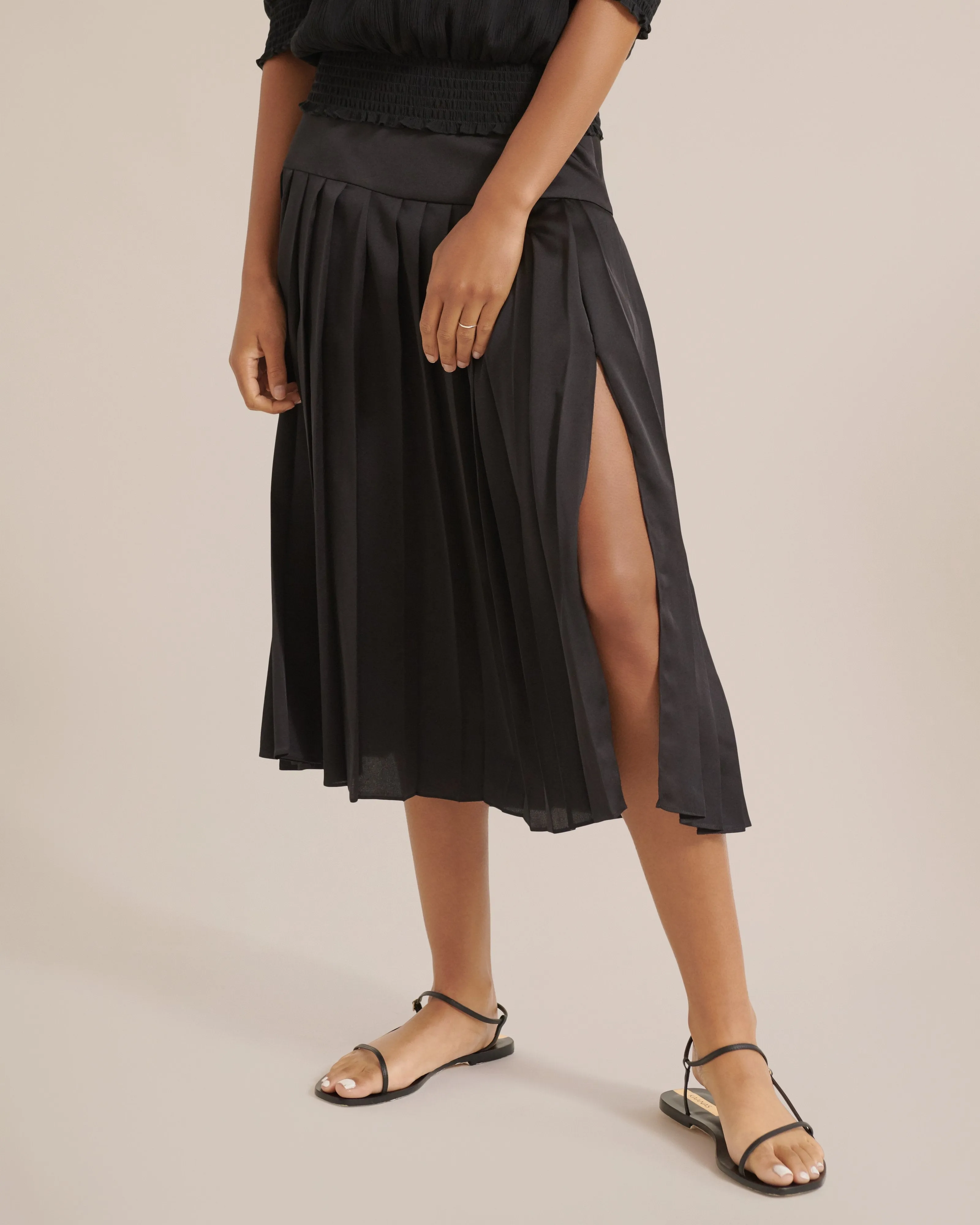 Delphine Pleated Silken Skirt